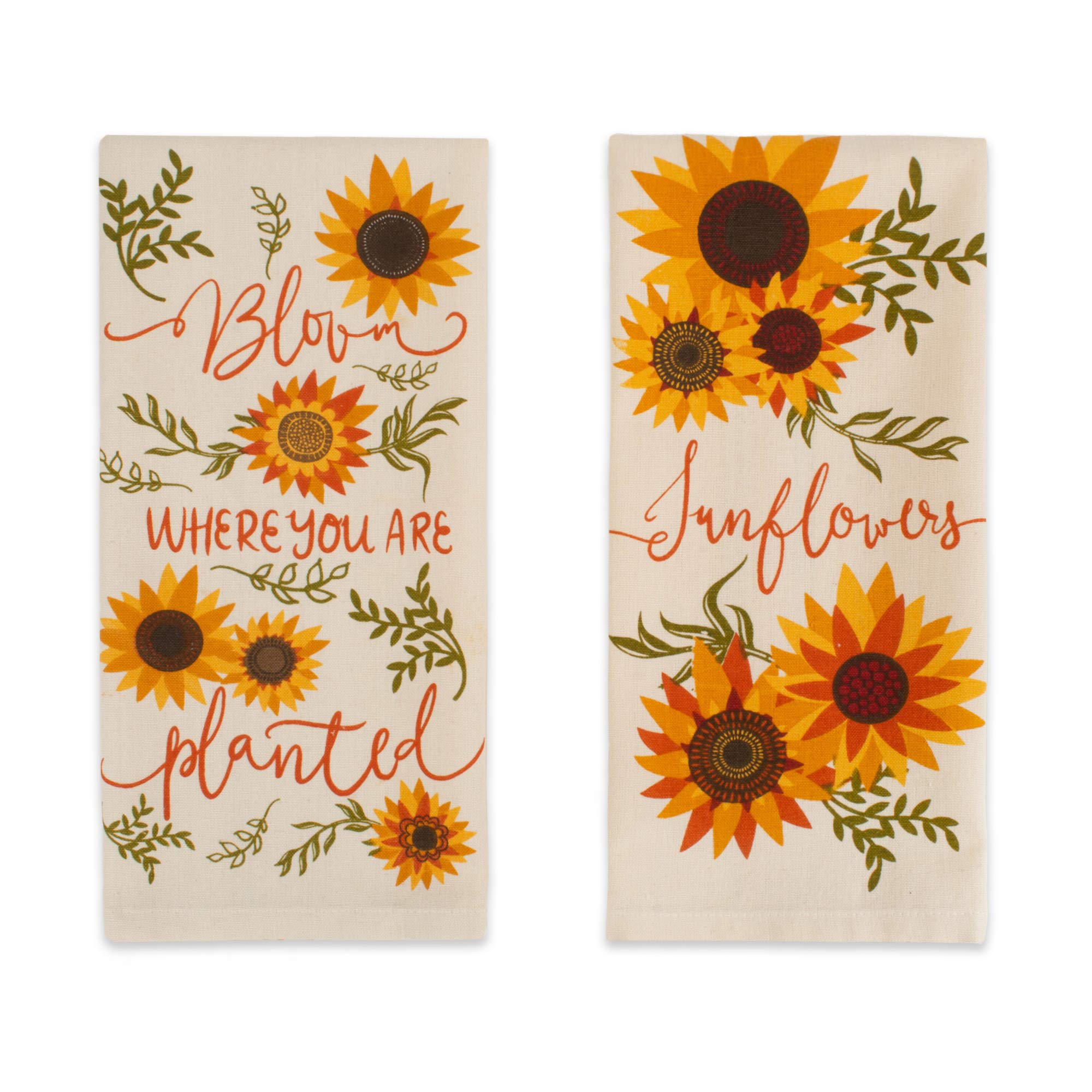 DII Sunflower Collection Kitchen Essentials, Dishtowel Set, Sunny Sunflowers