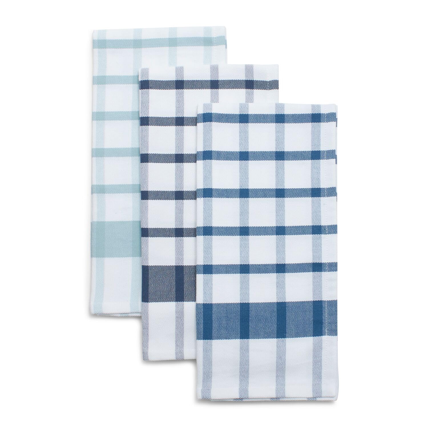 Sur La Table Plaid Twill Kitchen Towels, Set of 3, Gray