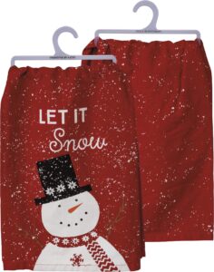 primitives by kathy let it snow home décor kitchen towel