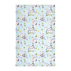 sletend kitchen towels or tea towels cow animal cartoon 28x18in polyester material dish towels or dishcloths with hanging loop, set of 1 hand towel for dining table kitchen.