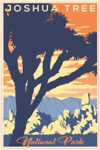 lantern press joshua tree national park, california, lithograph (12x18 art print, travel poster wall decor)