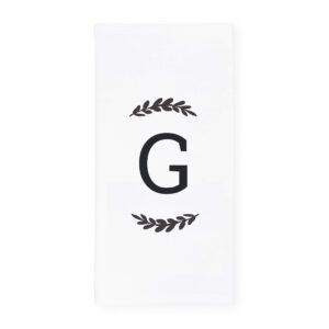 the cotton & canvas co. personalized single monogram initial g soft absorbent kitchen tea towel, flour sack towel, dish cloth
