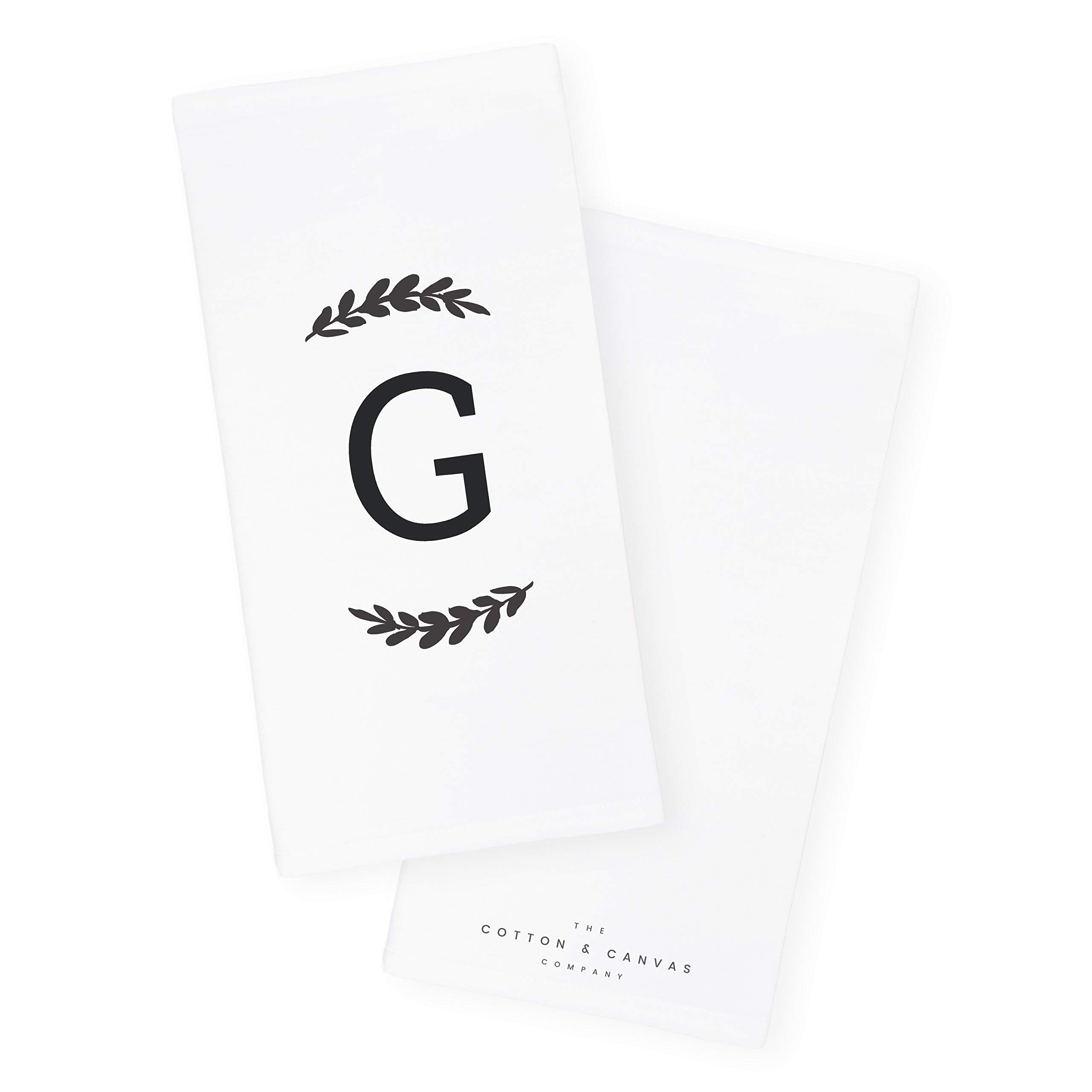 The Cotton & Canvas Co. Personalized Single Monogram Initial G Soft Absorbent Kitchen Tea Towel, Flour Sack Towel, Dish Cloth