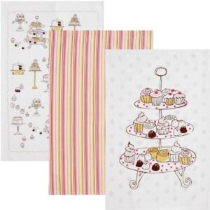 now designs set of three tea towels, cakes