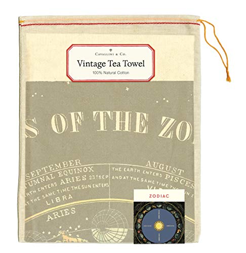 Cavallini Papers & Co. Zodiac Chart Tea Towel, Multi