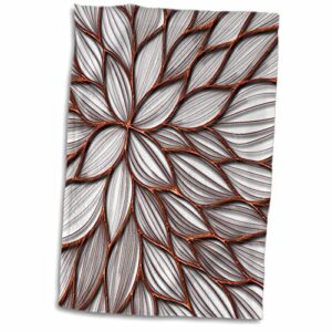 3drose glam bronze faux metal close up of a flower - towels (twl-239895-1)
