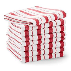 williams-sonoma classic striped dishcloths, dishrags, claret red (set of 8)
