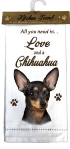 e&s pets chihuahua, black kitchen towels, off-white 26.00" x 18.00"