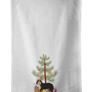 Caroline's Treasures CK3804WTKT Bernedoodle Christmas Tree White Kitchen Towel Set of 2 Dish Towels Decorative Bathroom Hand Towel for Hand, Face, Hair, Yoga, Tea, Dishcloth, 19 X 25, White