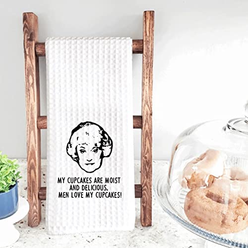 Funny Golden TV Show Inspired Saying Men Loves My Cupcakes Blanche Quotes Kitchen Towel Dish Towel (My Cupcakes Towel)