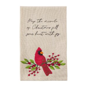 mud pie french knot towel, cardinal small