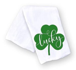 handmade st patricks day kitchen towels - luck of the irish - 100% cotton st patricks day dish towels for kitchen-bathroom - 28x29 inch perfect housewarming gifts for seasonal-irish home decorations