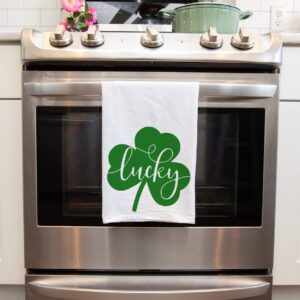 Handmade St Patricks Day Kitchen Towels - Luck of the Irish - 100% Cotton St Patricks Day Dish Towels for Kitchen-Bathroom - 28x29 Inch Perfect Housewarming Gifts for Seasonal-Irish Home Decorations