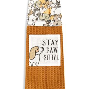 DEMDACO Stay Paw-Sitive Dog Orange 69 inch Cotton Fashion Kitchen Boa