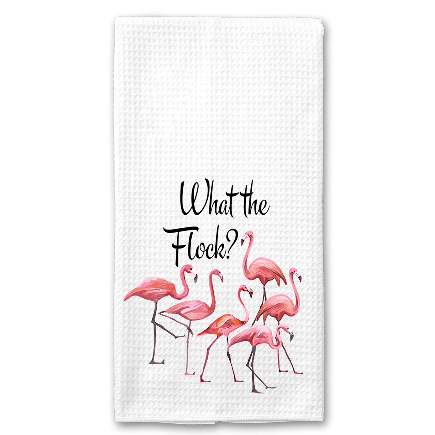 What the Flock Funny Flamingo Retro Kitchen Towel Best Friend Gift