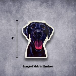 Two Black Lab Stickers, Cute Labrador Vinyl Sticker, Black Lab Sticker for Car or Laptop