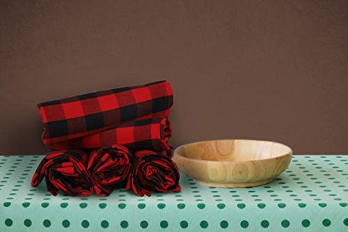 Gratico Kitchen Towels Set of 6 Buffalo Checks Red/Black Kitchen Towels 20X30 Inches 100% Cotton Highly Absorbent Kitchen Towels Premium Quality Ultra Soft Mitered Corners Kitchen Towels