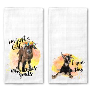 Just a Girl Who Loves Goats and I Goat This Floral Gift for Friend Set of 2