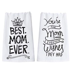 18th street gifts mom kitchen towel set | kitchen gifts for mom | dish towels with sayings, set of 2
