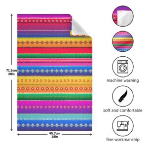 Kigai Kitchen Dish Towels Mexican Serape Stripes Soft Tea Towel Set of 4 Absorbent Dishcloths Hand Towels for Dish Clean Cloth 28" x 18"