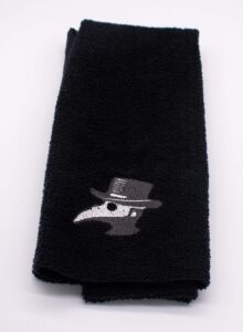 embroidered plague doctor hand towel - plush and absorbent