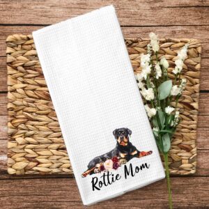 Rottie Mom Rottweiler Microfiber Kitchen Tea Bar Towel Gift for Animal Dog Lover