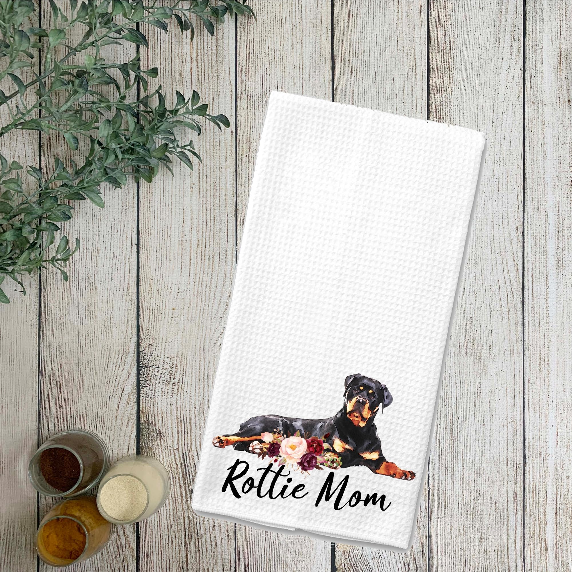 Rottie Mom Rottweiler Microfiber Kitchen Tea Bar Towel Gift for Animal Dog Lover