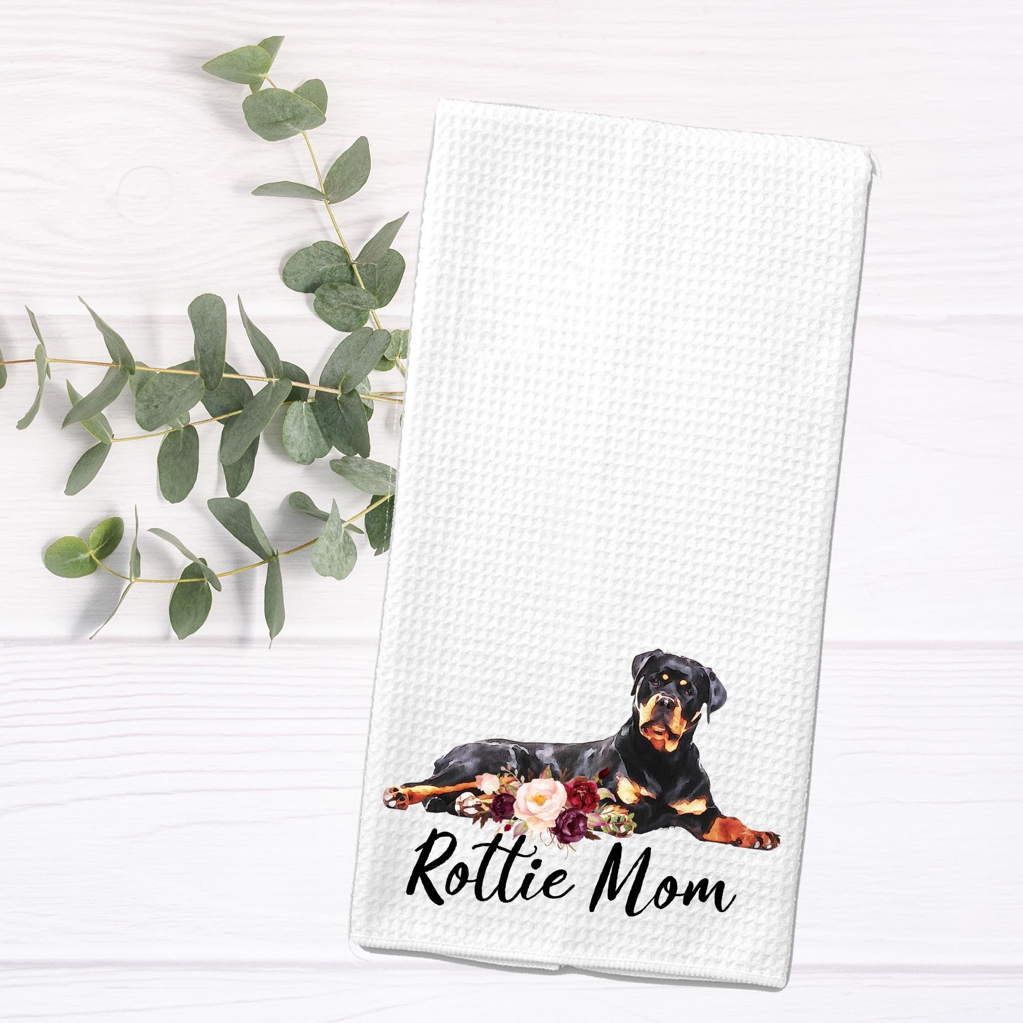 Rottie Mom Rottweiler Microfiber Kitchen Tea Bar Towel Gift for Animal Dog Lover