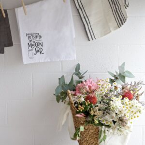 The Cotton & Canvas Co. Everything is Better in A Mason Jar Soft and Absorbent Kitchen Tea Towel, Flour Sack Towel and Dish Cloth