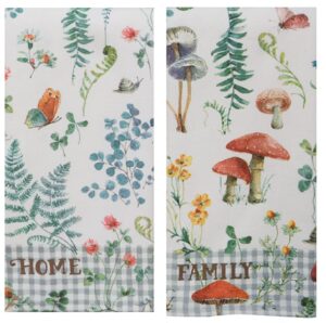 kay dee designs 2 pc nature cottage kitchen bundle, family and home dual purpose towels