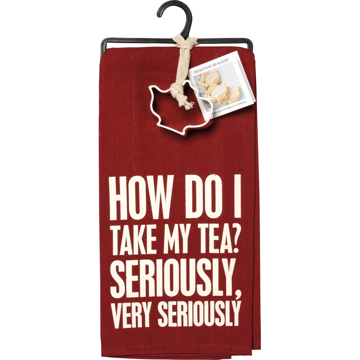 Primitives by Kathy Towel & Cutter Set - How Do I Take My Tea