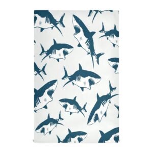 kigai cartoon sharks kitchen towels 18x28 inch ultra soft absorbent quick drying kitchen dish towels washable cleaning cloths hand towels tea and bar towels, 1 pack