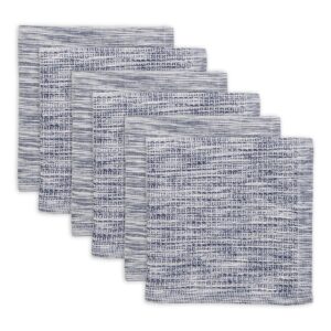 dii recycled cotton kitchen collection absorbent tonal waffle, navy, dishcloth set, 12x12, 6 piece