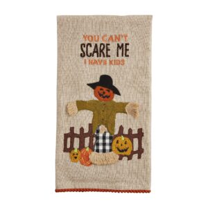 mud pie halloween embellished tea towel, scare, 26" x 18"