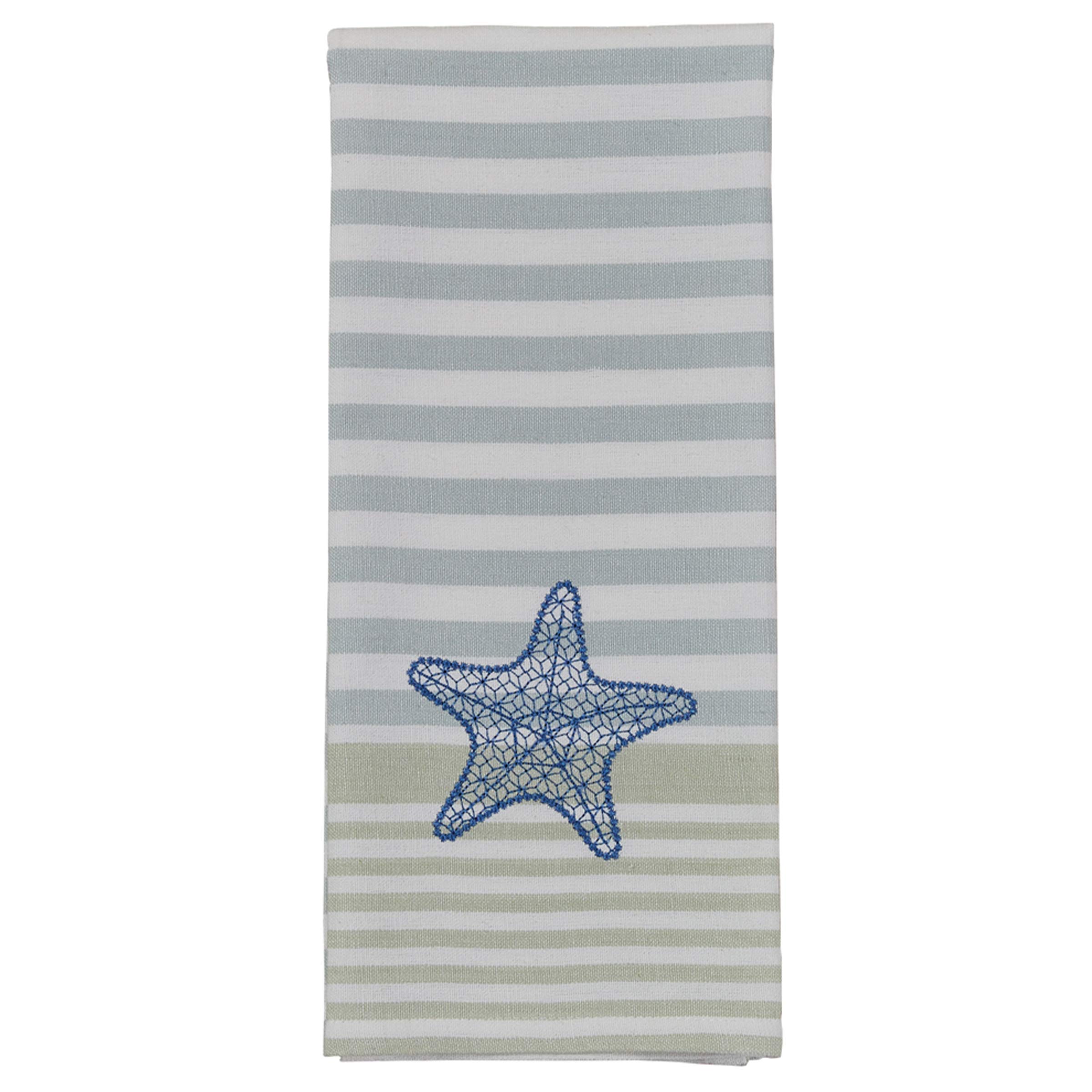 Split P Sea Life Embroidered Starfish Dishtowel