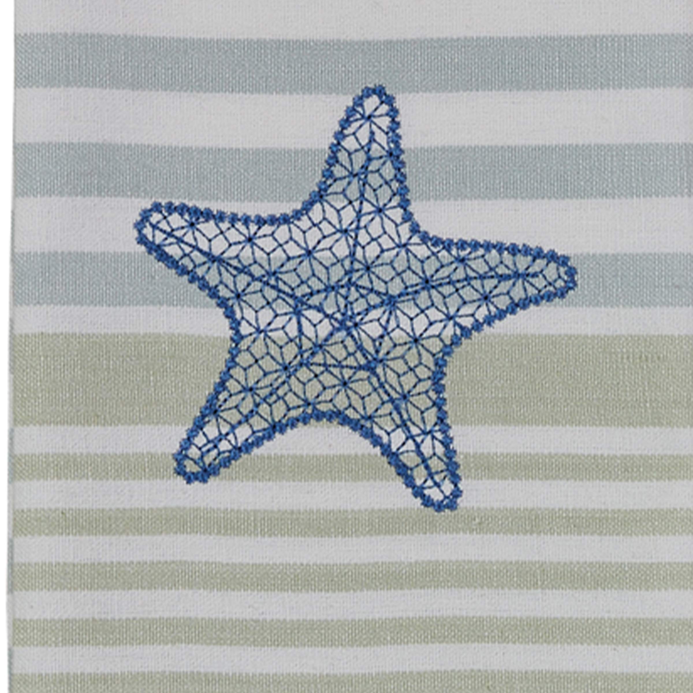 Split P Sea Life Embroidered Starfish Dishtowel