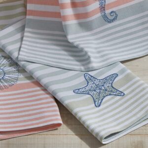 Split P Sea Life Embroidered Starfish Dishtowel