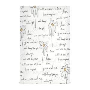 kigai love daisy flower kitchen towels, 18 x 28 inch super soft and absorbent dish cloths for washing dishes, 6 pack reusable multi-purpose microfiber hand towels for kitchen