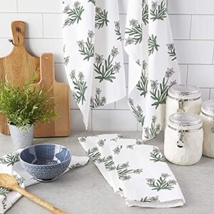 MUENINELE Dish Cloths Kitchen Towels, Edelweiss Flower Plants Austria Hand Drawn Pattern Dishcloths Soft Reusable Cleaning Cloths Absorbent Dish Towels for Household Cleaning, 4 Pack, 18"x28"