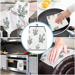 MUENINELE Dish Cloths Kitchen Towels, Edelweiss Flower Plants Austria Hand Drawn Pattern Dishcloths Soft Reusable Cleaning Cloths Absorbent Dish Towels for Household Cleaning, 4 Pack, 18"x28"