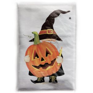 mary lake thompson halloween autumn gnome dish towel (bt715)