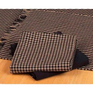 home collection by raghu newbury gingham black towel, 18 by 28" set of 6