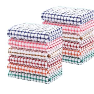 zicobox 12 pack kitchen dish towels, bulk cotton kitchen hand towels,11 inch x 16inch dish cloths for dish rags for drying dishes clothes and dish towels