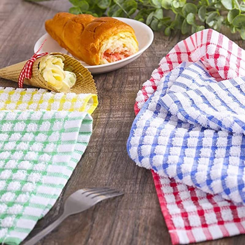 Zicobox 12 Pack Kitchen Dish Towels, Bulk Cotton Kitchen Hand Towels,11 Inch x 16Inch Dish Cloths for Dish Rags for Drying Dishes Clothes and Dish Towels