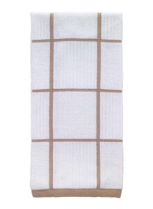 t-fal textiles 10159 100-percent cotton parquet kitchen dish towel, sand, check-single