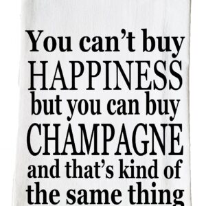 Champagne and Happiness handmade printed Kitchen flour sack towel