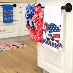 GEEORY Kitchen Towels for 4th of July Decorations Floral Home Sweet Home Patriotic Dish Towels 18x26 Inch Ultra Absorbent Bar Drying Cloth Hand Towel for Kitchen Bathroom Party Home Set of 2 GD090