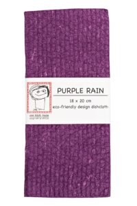 trendy tripper swedish dishcloth/sponge cloth - reusable + compostable + made in finland - hand dyed dark colors (purple rain)