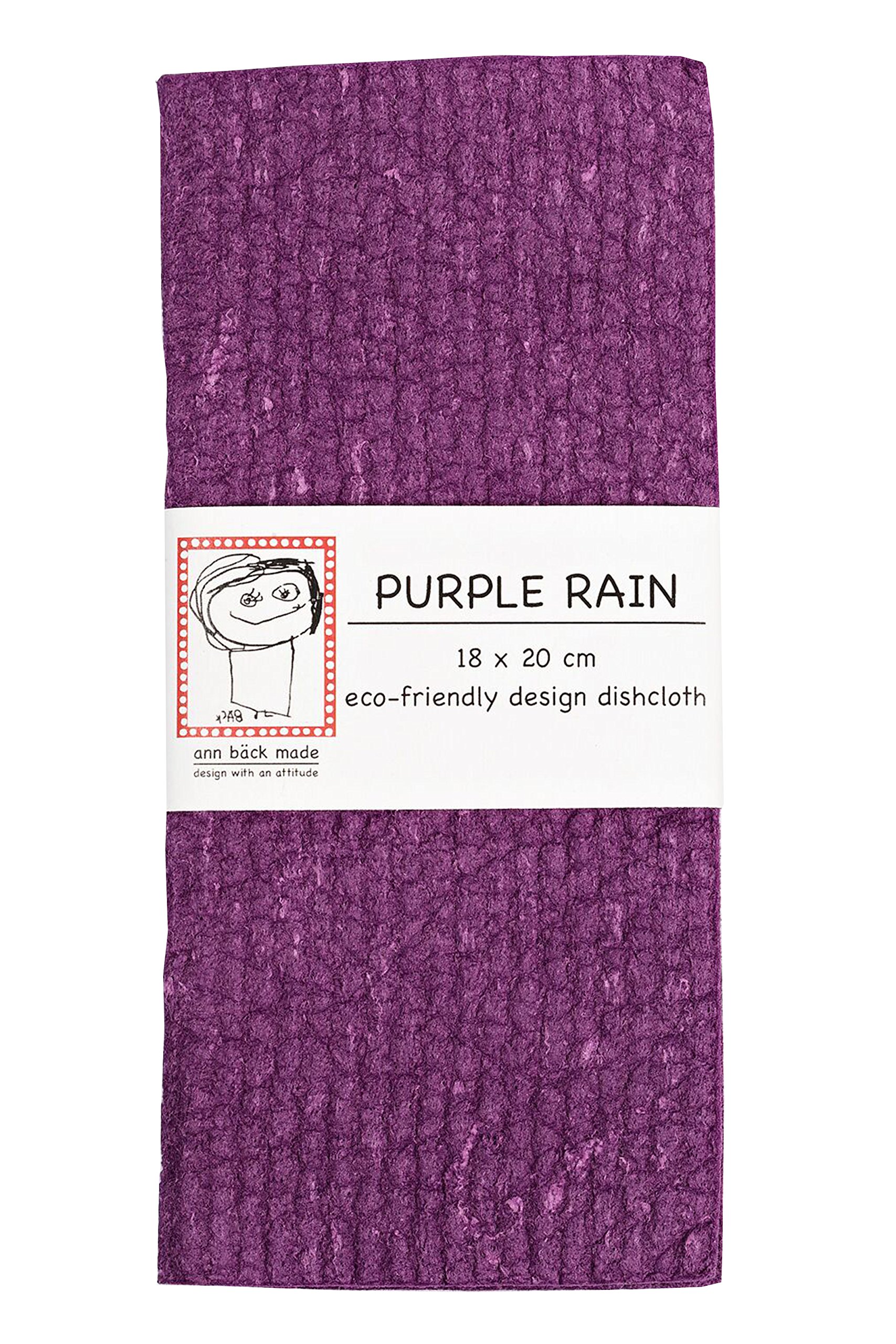 Trendy Tripper Swedish Dishcloth/Sponge Cloth - Reusable + Compostable + Made in Finland - Hand Dyed Dark Colors (Purple Rain)