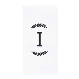 the cotton & canvas co. personalized single monogram initial i soft absorbent kitchen tea towel, flour sack towel, dish cloth